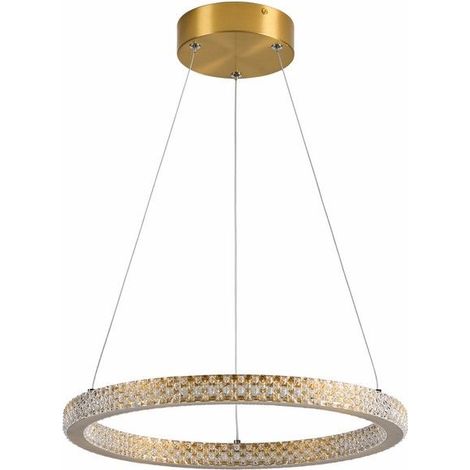 Suspension anneau doré cristal LED 36W Mitchell Reality (1/2)