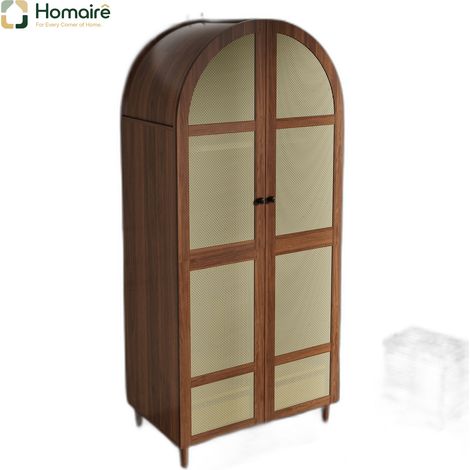 Colonnes de rangement noyer en mdf 80 x 50 x 179 cm HOMAIRE (1/5)