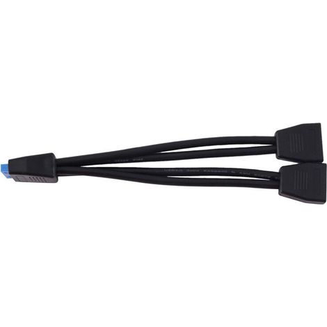Adattatore splitter per cavo USB 3.0 piccolo, connettore di estensione interno a 19/20 pin, da 1 a 2, per scheda madre. (1/2)