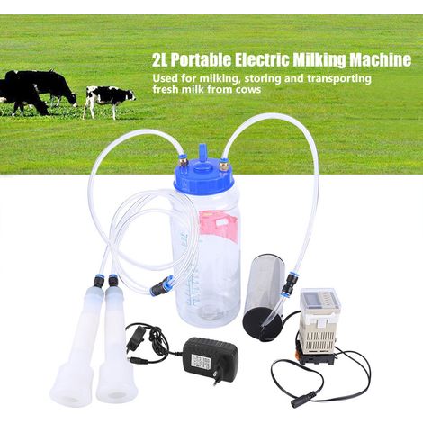 Tragbare elektrische 2-Liter-Melkmaschine mit Pulssteuerung für Kühe, 100–250 V, EU-Stecker, effiziente Melkmaschine für die Milchwirtschaft (1/5)