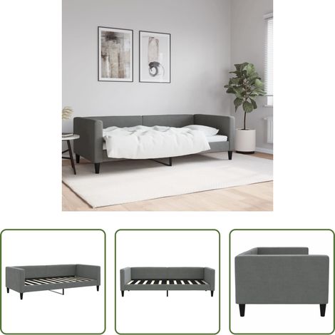 vidaXL Schlafsofa - Tagesbett Dunkelgrau 90x190 cm Stoff (1/5)