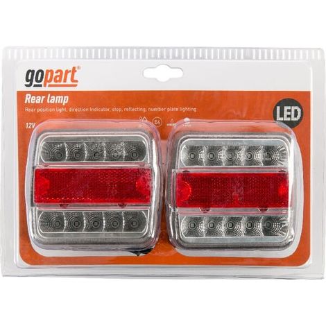 Kit feux arrière LED carré universel à baïonnette GOPART LA99200SGP (1/2)