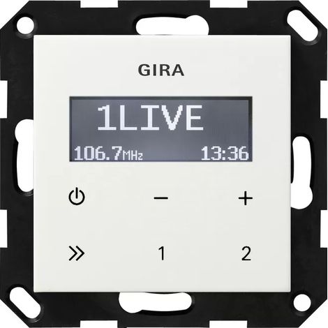 Gira UP-Radio RDS o.Lautsprecher System 55 Reinweiß [228403], 2284 03 (1/2)