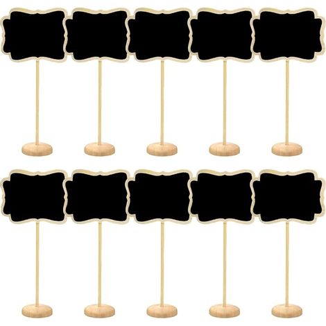 Mini Chalkboard, Wooden Chalkboard, Wipeable Chalkboard for Food Labels, Table Numbers, Party Decorations (1/5)