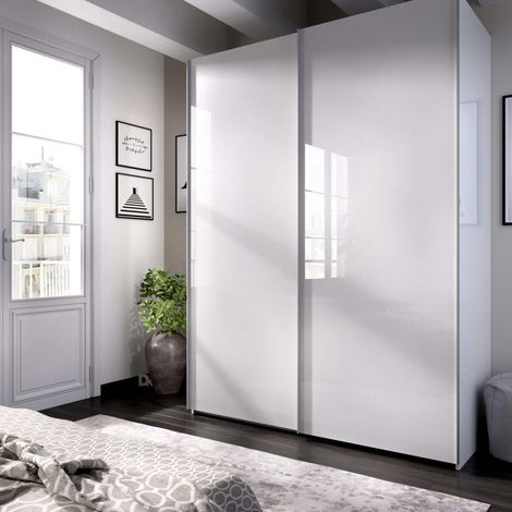 Armario puertas correderas Lupión acabado blanco 204 cm(alto)150 cm(ancho)65 cm(largo