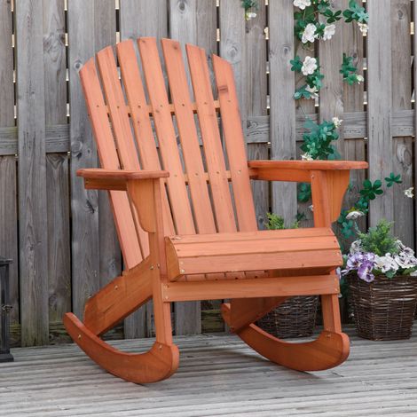 Chaise jardin Adirondack Fauteuil berçant Chaise jardin Chaise jardin Mobilier jardin Fauteuil - Dimensions: 77x94x97 cm - Couleur: Naturel