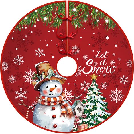 Jupe D Arbre De Noël - Plume De Neige - 76 cm - 90 cm - 122 cm - Intérieur Et Extérieur - 1 Pièce (1/5)