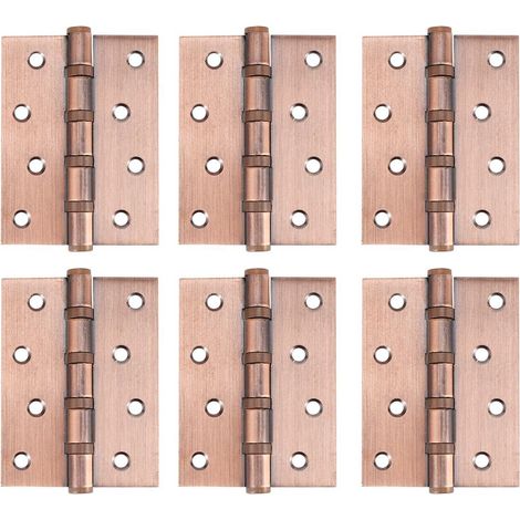 Lot de 6 charnières de porte en alliage de zinc, à angles carrés, robustes, KLB (1/5)