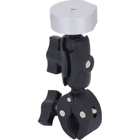 Support de fixation satellite en alliage d'aluminium, pince robuste réglable, support satellite orientable avec adaptateur pour camping-cars, mâts et yachts, argent (1/5)