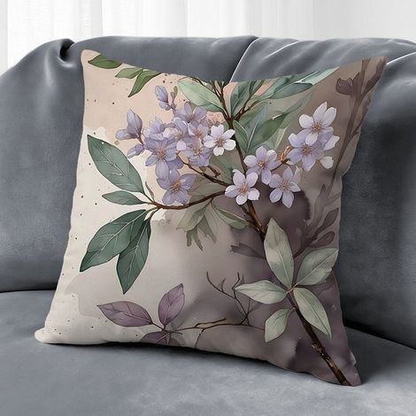 Housse de coussin fleurs printemps, décoration maison jardin terrasse,45×45cm (1/5)
