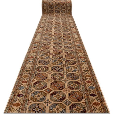 KESHAN Wolle Läufer 7874/53555 Orientalisch Beige / terrakotta - 100 cm beige 100x350 cm