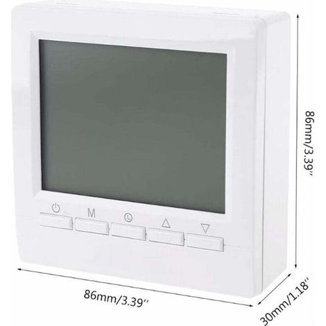 SABIR Thermostat mural intelligent avec écran LCD pour plancher chauffant - rétroéclairage bleu MNS (1/4)