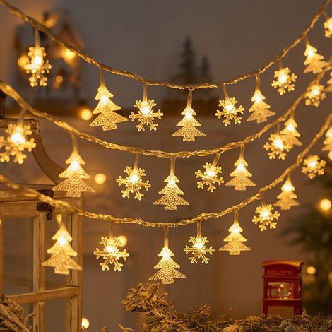Batteriebetriebene Lichterkette für Weihnachten, 6 m, 40 LEDs, Außenbeleuchtung, Weihnachtsdekoration, batteriebetriebene Außenbeleuchtung (1/5)