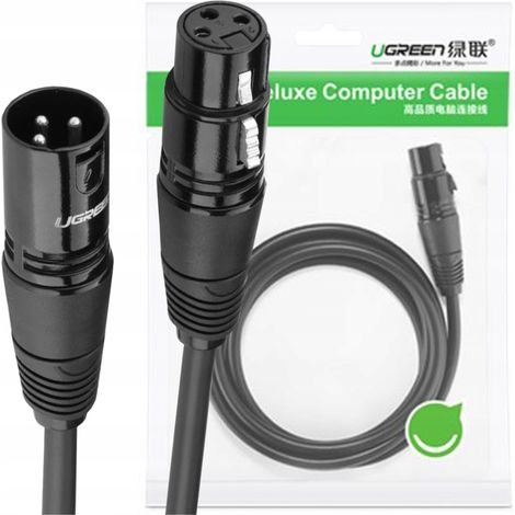 Cable UGREEN AV130 XLR hembra a XLR macho - 1 m (negro)