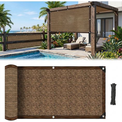 ROSNEK Voile d'ombrage HDPE 2 x 2 m Filet d'ombrage brise-vue pour balcon et jardin Café (1/5)