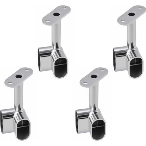 Set di 4 staffe angolari in argento per asta appendiabiti, accessori per armadio a 90°, flangia di fissaggio per asta appendiabiti, adatte per armadi di camera da letto e bagno. (1/5)