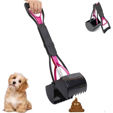 Recogedor de excrementos de perro plegable, Negro 60CM, Recogedor de excrementos de perro, Pala para excrementos de perro, Mango largo, Portátil (1/5)