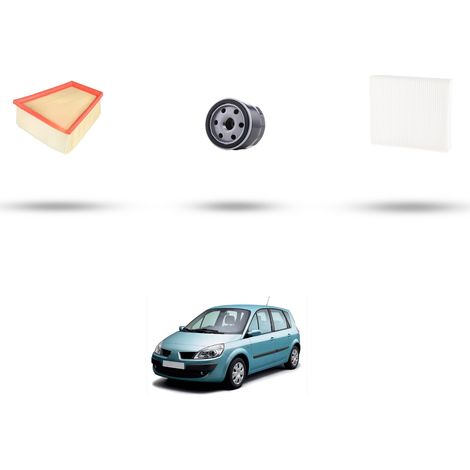 Kit tagliando 3 filtri compatibile con Renault Scenic II / Grand Scenic 1.4 16v 72kw Dal 2003 (1/4)