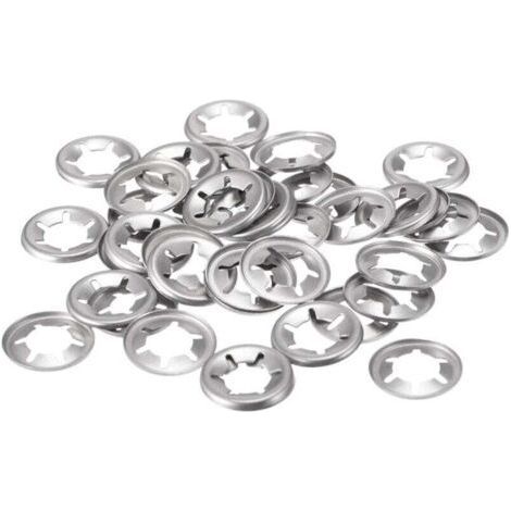M8 Lock Washer Lock Washer 7.4mm I.D. 15mm O.D. Internal Tooth Push Speed Clips 304 Stainless Steel 40pcs (1/3)