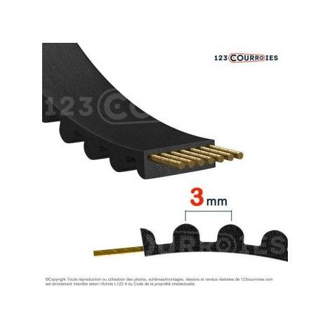 Courroie dentée simple 231-3M25