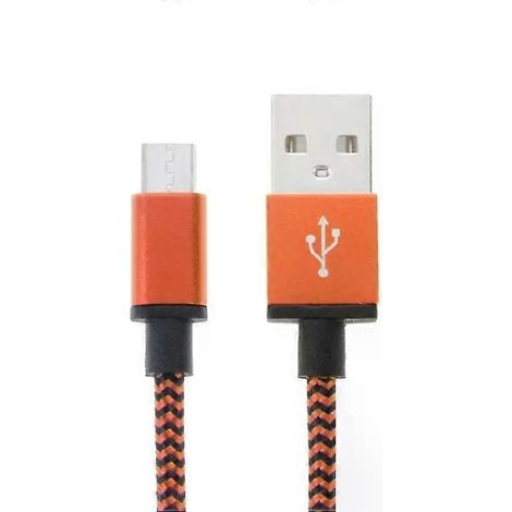 Câble de charge et de données micro USB vers USB 2.0 - Câble orange tressé de 2 m (1/4)
