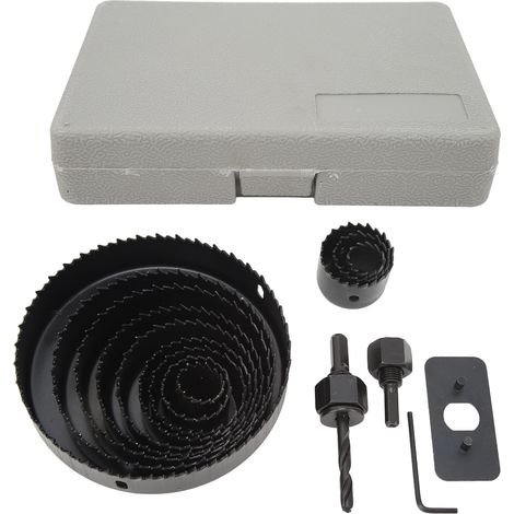 Kit d'outils de foret de coupe, ouvre-cloche en acier au carbone pour scie cloche 16 pièces pour le gypse