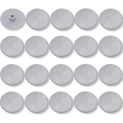 20x Cache vis Plastique Gris d = 4mm D = 17mm l = 3mm tête Plate CHC FHC 15mm 6 pans Creux Allen SW4 Hexagonal Meuble Capuchon Bouchon Trou (1/4)
