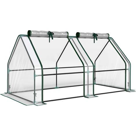 Invernadero portatil con puertas con cremallera 180x90x90 cm cubierta de pvc 223009474 (1/5)