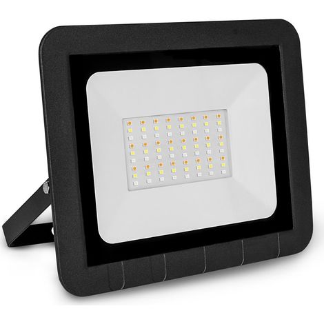 Projecteur LED RGB IP65 50W en aluminium noir