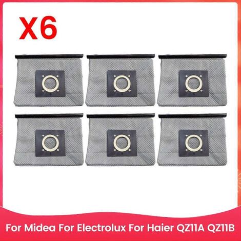 Lot de 6 sacs à poussière pour aspirateur Midea, Electrolux et Haier QZ11A/QZ11B (non tissés). (1/5)