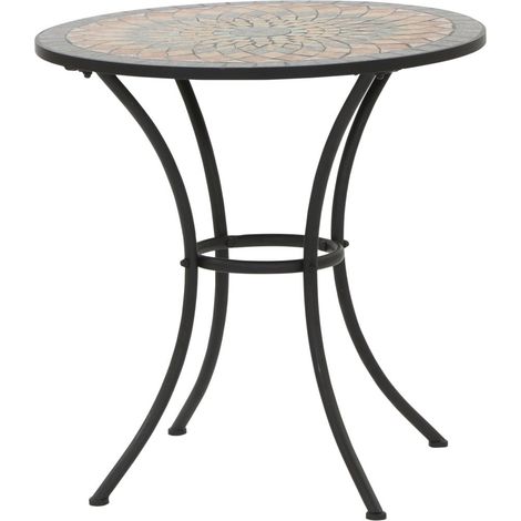 Table de Jardin Structure Acier Noir 70 x 70 x 69,5 cm (1/5)