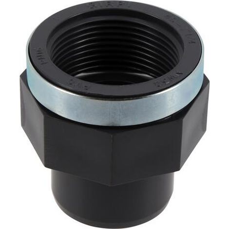 Manchon PVC pression noir droit - GIRPI - F 1'1/4 - Diamètre 40 mm (1/4)