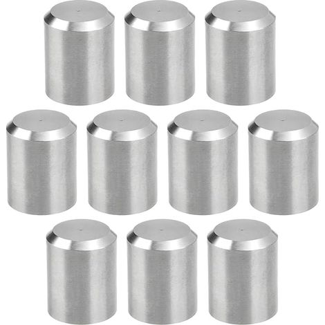 Lot de Embouts de Rampe d'escalier en Acier Inoxydable 304 Embouts de Rampe d'escalier Ronds Pièce de Rechange Diamètre Extérieur 12mm Diamètre Intérieur 10mm Longueur 15mm