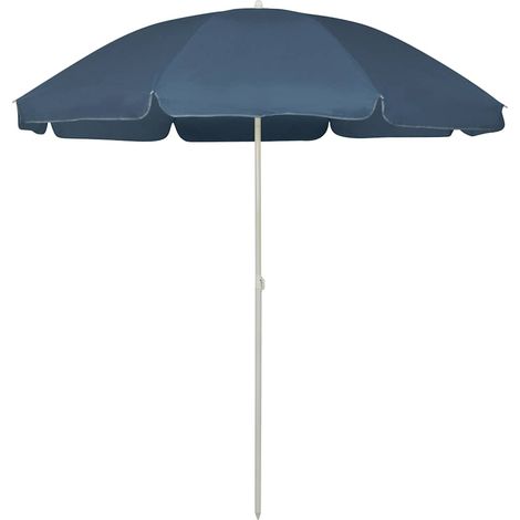 Parasol de plage bleu 240 cm (1/5)