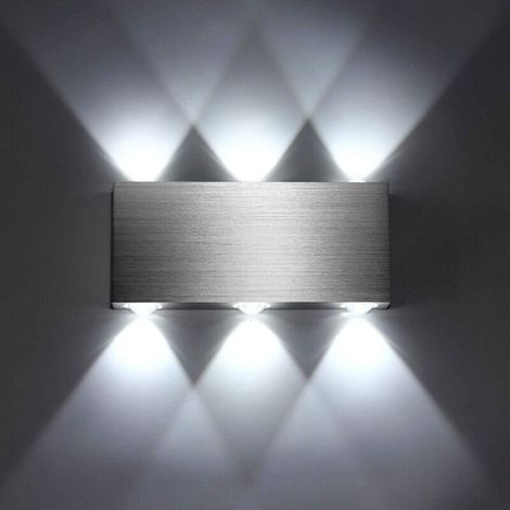 18W LED Wall Light, Modern Square Up/Down Aluminum Indoor Wall Lamp, Decorative Lighting for Bedroom, Office, Bedside, Hallway, Living Room, Hotel, Bar, Cool White (1/5)