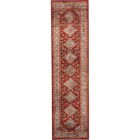 Tapis oriental de couloir 80x300 orange rectangle motif ethnique LYN1 DAZOR