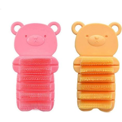 Ensemble de 2 brosses à mains pour enfants, brosse de massage des mains, brosse à onglesBrosse de nettoyage, brosse pour les recoins, brosse de lavage ours en dessin animé (1/4)