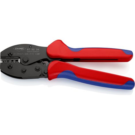 KNIPEX 97 52 34 SB PreciForce® Pince à sertir avec poignées multimatières brunie 220 mm (1/2)