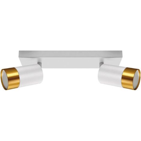 Plafonnier 2 Spots Orientables OR pour Ampoule GU10 - Blanc - SILUMEN