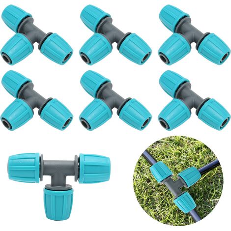 20 Stück/Verkauf von 16mm TE Wasserrohrverschraubungen für die Gartenbewässerung, einschließlich Hauptnebelsystemen und PE-Rohren für den Hausgartenbau. (1/5)