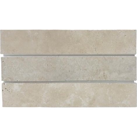 Zócalo de Travertino Natural - ALBEDO PIEDRA - AL-1284 - 7,3x40,6x1,2 cm - Acabado Auténtico - Primer Elección