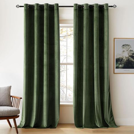 Rideaux Occultant Thermique Salon 140x225 cm Vert Olive (1/5)