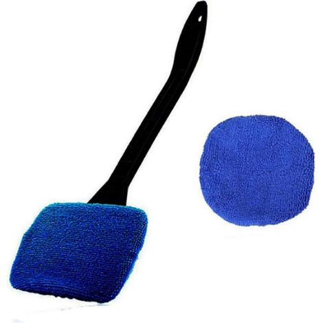Kit de 2 brosses de nettoyage pour vitres de voiture, brosse en microfibre pour essuie-glace, outil de lavage et de nettoyage automobile avec long manche, accessoires de voiture ( ) (1/5)