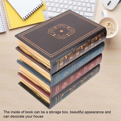 Boîte de rangement décorative vintage style européen pour faux livres, décoration d'étagère pour la maison ou le bureau 1 (1/5)