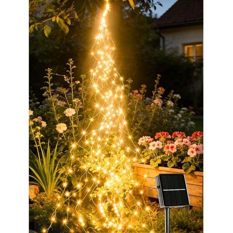 Guirlande lumineuse solaire extérieure 2 m avec 200 LED – éclairage décoratif pour jardin et terrasse (1/4)