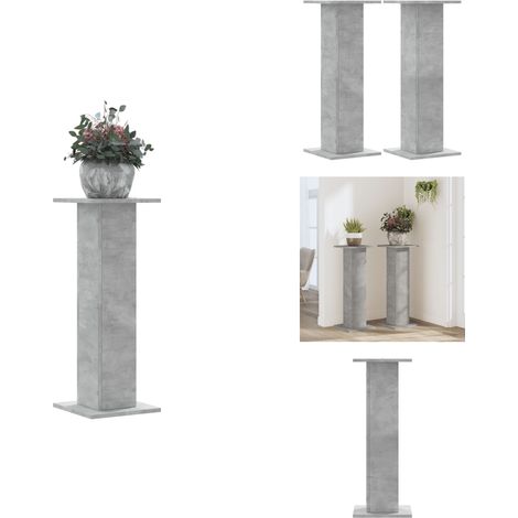 Pflanzenständer 2 Stk. Betongrau 30x30x80 cm Holzwerkstoff - Pflanzenständer - Blumenständer - Blumentopfständer - Topfständer (1/5)