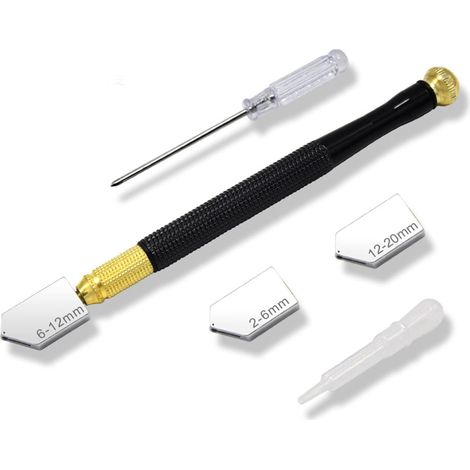 Ensemble De Coupe-verre En Diamant Durable Avec Poignée Filetée - Conception Ergonomique Pour une Coupe Précise du Verre, Ensemble de coupe-verre diamant Coupe-verre à poignée filetée Kit d'outil (1/4)