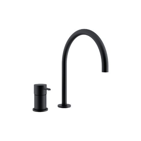 Grifo monomando para lavabo repisa - ODISEA - Ramón Soler Acabado: Negro mate (1/2)