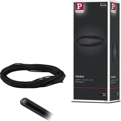 Système de corde Câble de serrage ISOLÉ 20M 2.5QMM Noir (1/5)