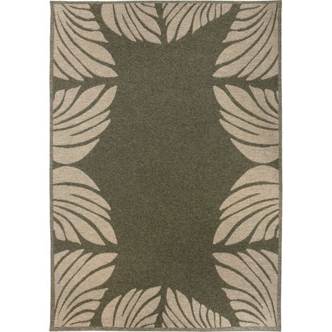 VIVARAISE - Tapis extérieur Nilos Vivaraise - Motif eucalyptus en polyester recyclé 100%